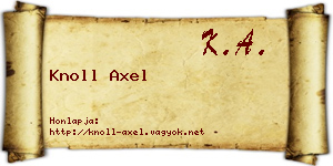 Knoll Axel névjegykártya